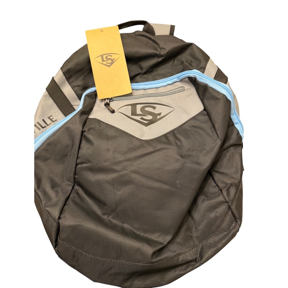 Louisville Slugger Baseball Backpack Charcoal Gray Blue NWT